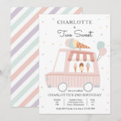 Roze ijsklok twee zoete tweede verjaardag kaart (Voorkant / Achterkant)