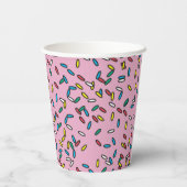 Roze ijskream kleurige sprinkhaan papieren bekers (Achterkant)