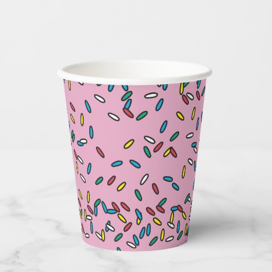 Roze ijskream kleurige sprinkhaan papieren bekers (Voorkant)