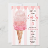 Roze ijskreeft op feestdag uitnodigen - elke leeft kaart (Voorkant)