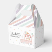 Roze ijskreeft op zaterdag bedankdoosjes (Achterkant)