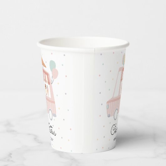 Roze ijskreeft op zaterdag papieren bekers (Rechts)