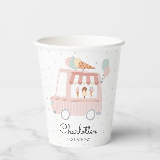 Roze ijskreeft op zaterdag papieren bekers (Voorkant)