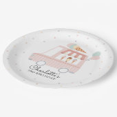 Roze ijskreeft op zaterdag papieren bordje (Gekanteld)