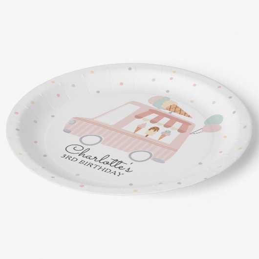 Roze ijskreeft op zaterdag papieren bordje (Gekanteld)