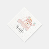 Roze ijskreeft op zaterdag servet (Hoek)