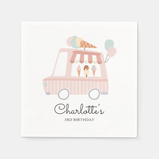 Roze ijskreeft op zaterdag servet (Voorkant)