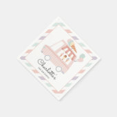 Roze ijskreeft op zaterdag servet (Hoek)