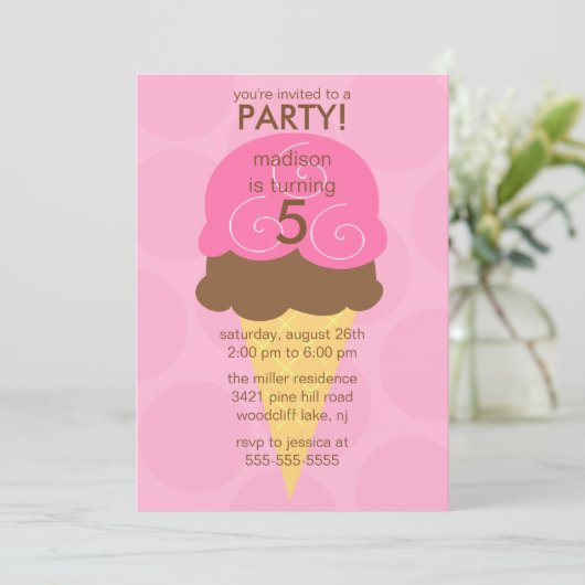 Roze ijskreeft - uitnodiging van afgelopen dag (Staand voorkant)