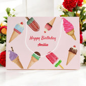 Roze ijskroomkraam, Birthday Baby shower Gift Bag Groot Cadeauzakje