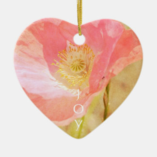 Roze IJsland Poppy Heart Ornament