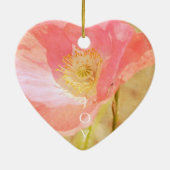 Roze IJsland Poppy Heart Ornament (Achterkant)