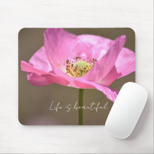 Roze IJslandse Papaver Bloem (fotografie door mij) Muismat
