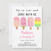 Roze ijslolly chill met ons verjaardag kaart (Voorkant)