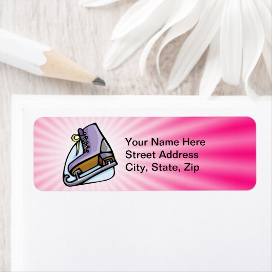 Roze ijsSchaats Etiket (Insitu)