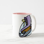 Roze ijsSchaats Tweekleurige Koffiemok (Voorkant rechts)