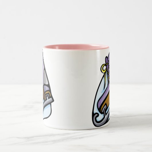 Roze ijsSchaats Tweekleurige Koffiemok (Center)