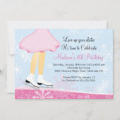 Roze ijsschaatsen uitnodiging op zaterdag (Voorkant)