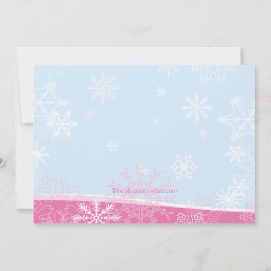 Roze ijsschaatsen uitnodiging op zaterdag (Achterkant)