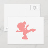 Roze IJsschaatsmeisje Briefkaart (Voorkant / Achterkant)
