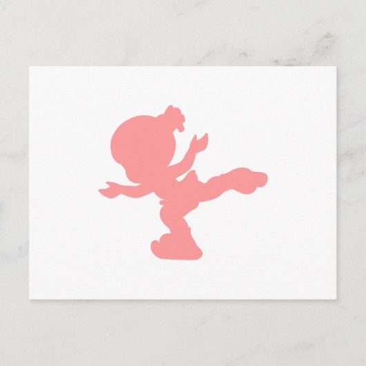 Roze IJsschaatsmeisje Briefkaart (Voorkant)