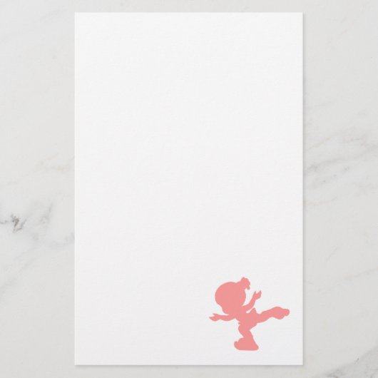 Roze IJsschaatsmeisje Briefpapier (Voorkant)