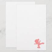 Roze IJsschaatsmeisje Briefpapier (Voorkant / Achterkant)