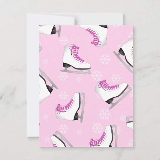 Roze ijsschaatswedstrijd kaart (Achterkant)