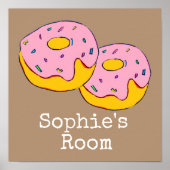 Roze ijsschots, schattig eten, meisjeskamer poster (Voorkant)