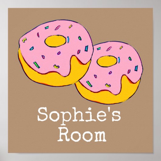 Roze ijsschots, schattig eten, meisjeskamer poster (Voorkant)