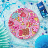 Roze IJssnoepjes Papieren Bordje (Feest)