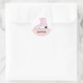 Roze ijsvormend ontwerp ronde sticker (Tas)