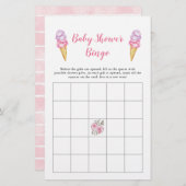 Roze ijsvormer Baby shower Bingo Game (Voorkant / Achterkant)