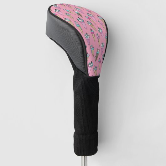 Roze ijsvormer golfheadcover (Schuin)