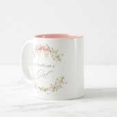 Roze Ik ben letterlijk gewoon een meisje virale ti Tweekleurige Koffiemok (Voorkant links)