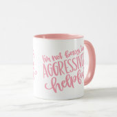 Roze Ik ben niet bazig grappig Mok (Voorkant rechts)