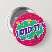Roze ik deed het 3-inch badge ronde button 7,6 cm (Voorkant /achterkant)