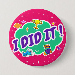 Roze ik deed het 3-inch badge ronde button 7,6 cm