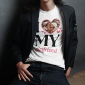 Roze ik hoor mijn Vriendin Foto toevoegen T-shirt