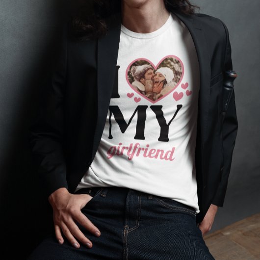 Roze ik hoor mijn Vriendin Foto toevoegen T-shirt