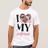 Roze ik hoor mijn Vriendin Foto toevoegen T-shirt (Voorkant)