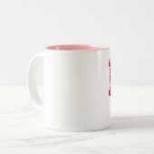 Roze ik hou van aangepaste tweekleurige koffiemok (Voorkant links)