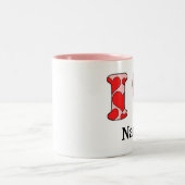 Roze ik hou van aangepaste tweekleurige koffiemok (Center)