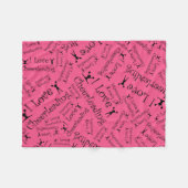 Roze ik hou van cheertoonaangevend fleece deken (Voorkant (Horizontaal))