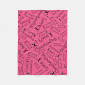 Roze ik hou van cheertoonaangevend fleece deken (Voorkant)