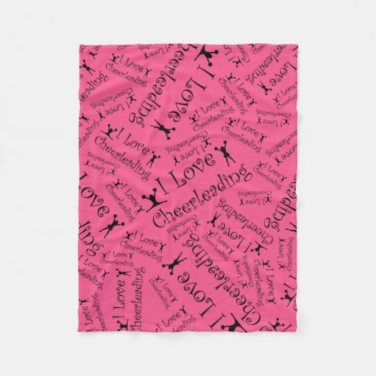 Roze ik hou van cheertoonaangevend fleece deken (Voorkant)