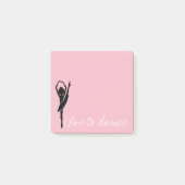 Roze ik hou van Dance Silhouette Ballerina Post-it® Notes (Voorkant)