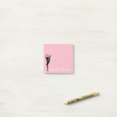 Roze ik hou van Dance Silhouette Ballerina Post-it® Notes (Op bureau)