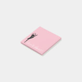 Roze ik hou van Dance Silhouette Ballerina Post-it® Notes (Schuin)