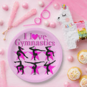 ROZE IK HOU VAN GYMNASTIEK PAPIEREN BORDEN PAPIEREN BORDJE (Feest)